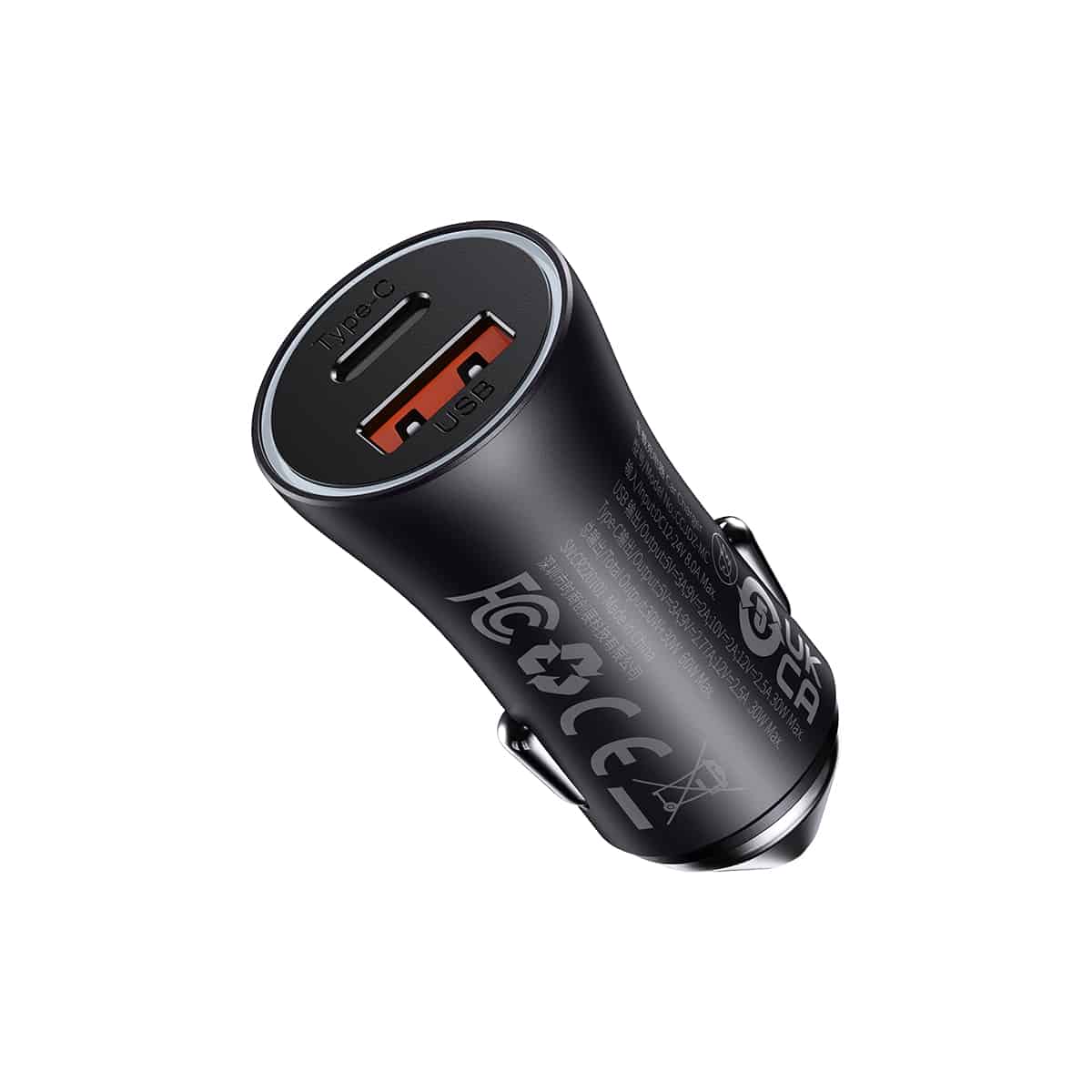 Baseus Golden Contactor Max Dual Fast Charger Car Charger U+C 60W Dark Gray Baseus Golden Contactor Max Dual Fast Charger Car Charger U+C 60W Dark Gray